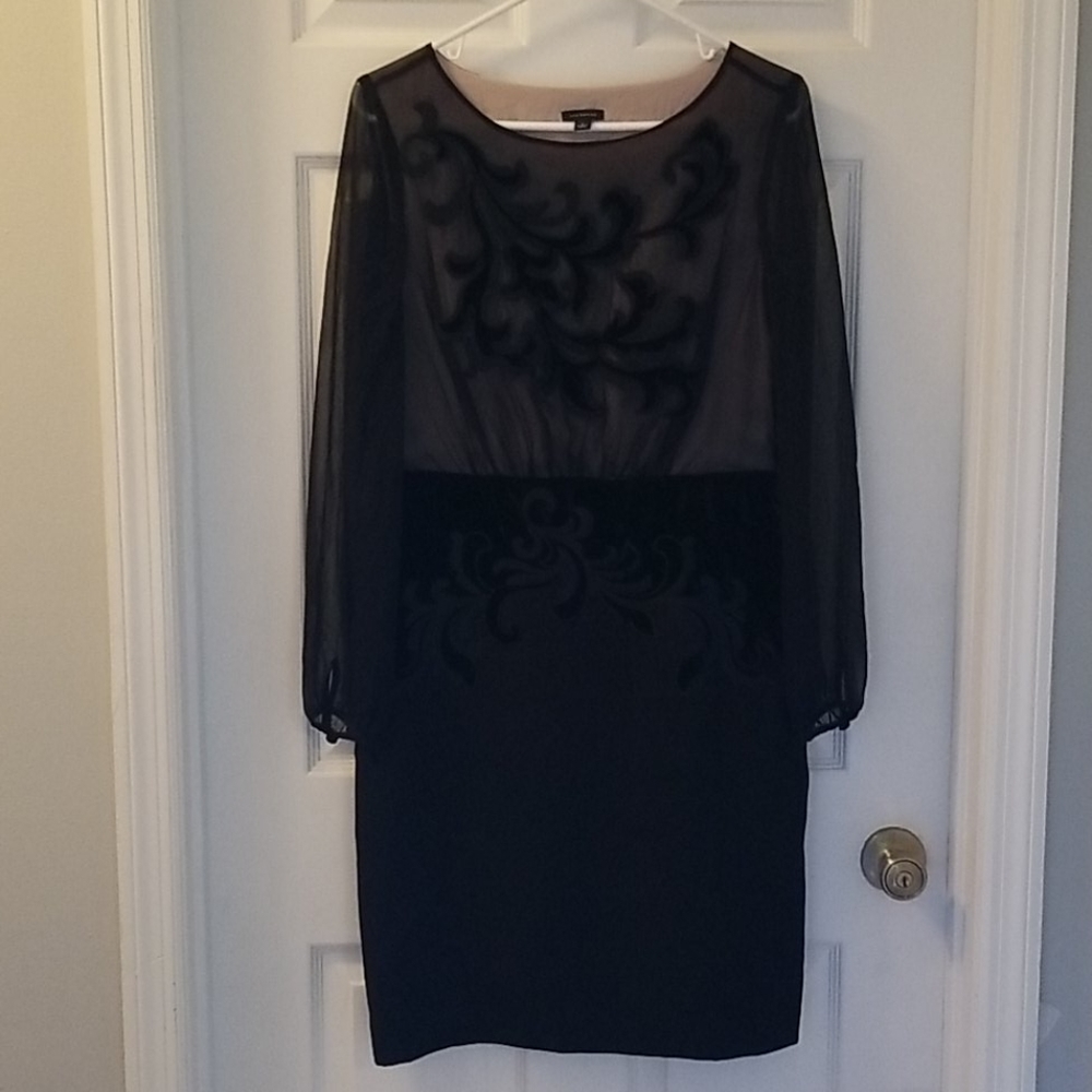 Ann Taylor Sheer Black Party Dress